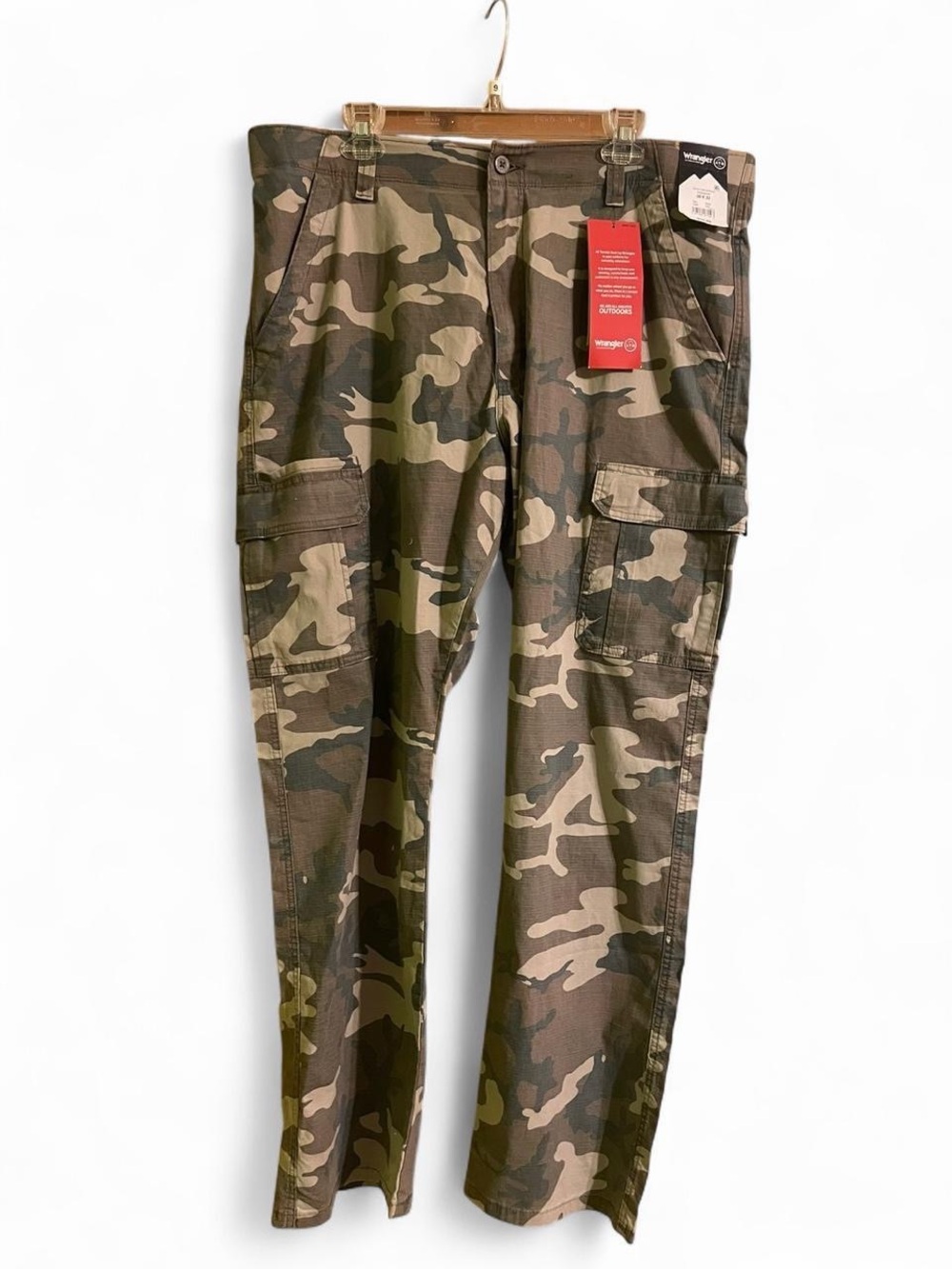 Wrangler Men's Camo Straight Jeans in Olive and Brown